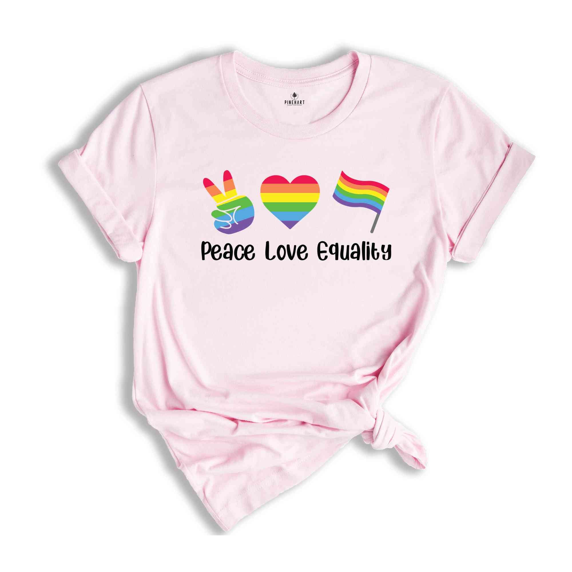 Peace Love Equality Shirt, Rainbow Flag Shirt, Gay Pride Shirt, Pride Month Shirt, Gay Rights Shirt, Gay Rainbow Shirt, Pride Shirt