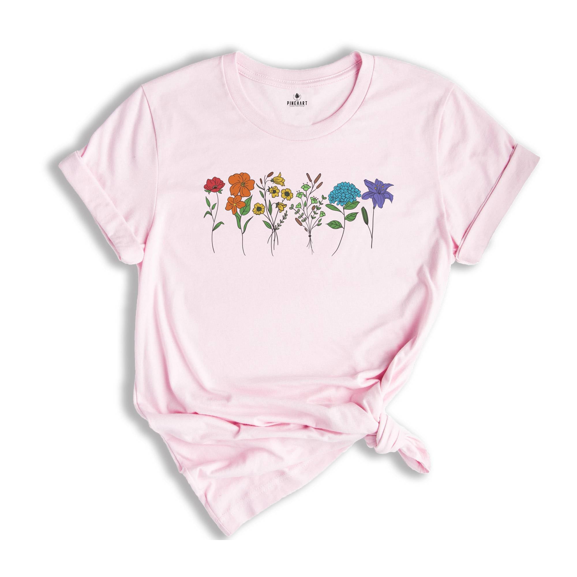 Cute Flower Shirt, Wildflower Shirt, Gift For Her, Botanical Shirt, Gardening Shirt, Summer Shirt, Plant Mom Shirt