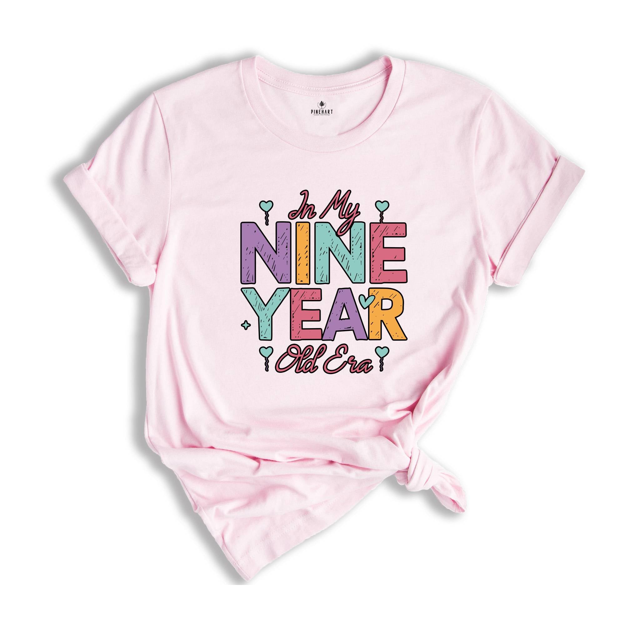 In My Nine Year Old Era T-Shirt, Girls Birthday Party, Ninth Birthday Shirt, Birthday Girl Party, Birthday Shirt