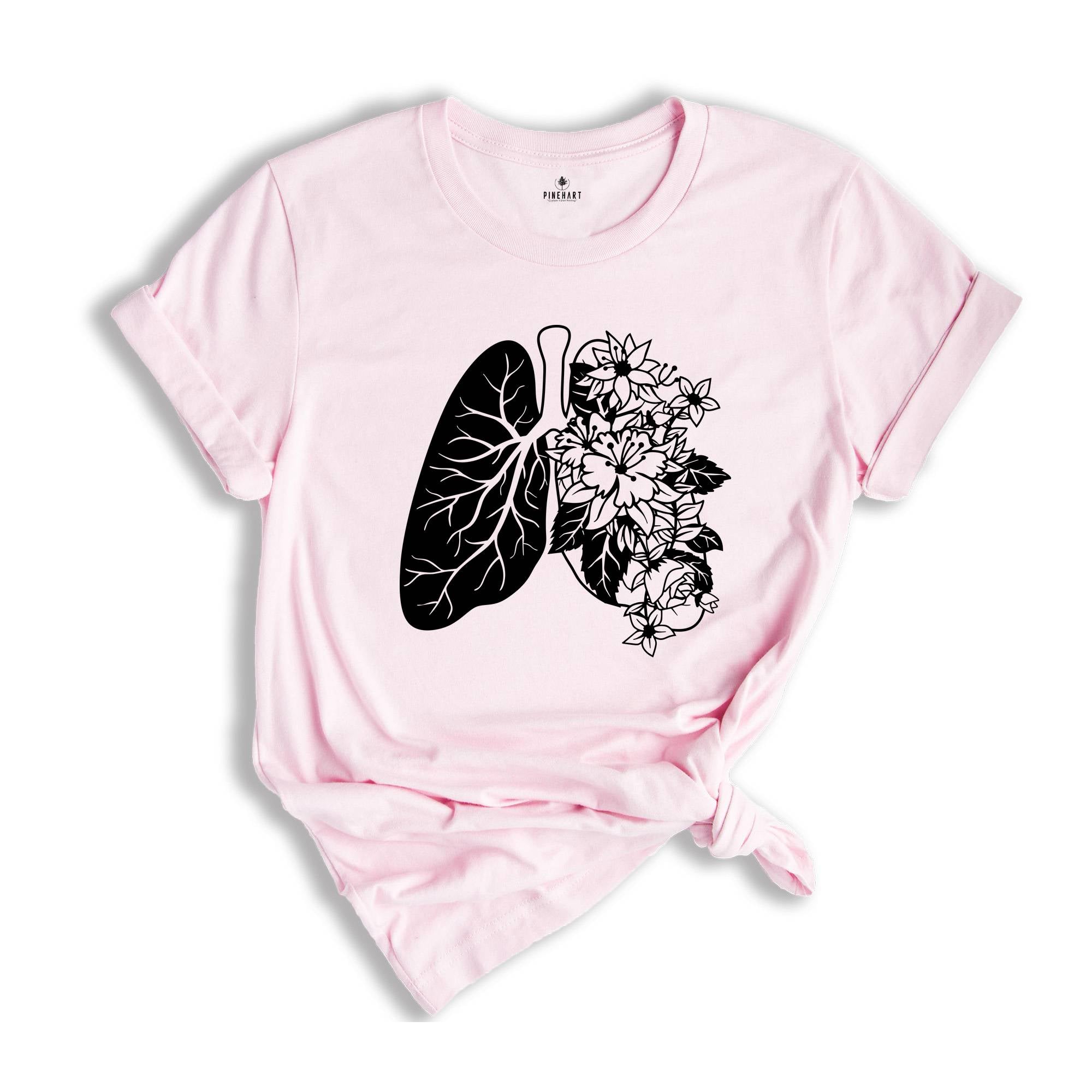 Floral Lungs Shirt, Respiratory Therapist Shirt, Lung Cancer Shirt, Floral Anatomy Shirt, Healthcare Shirt, Gift for Nurse