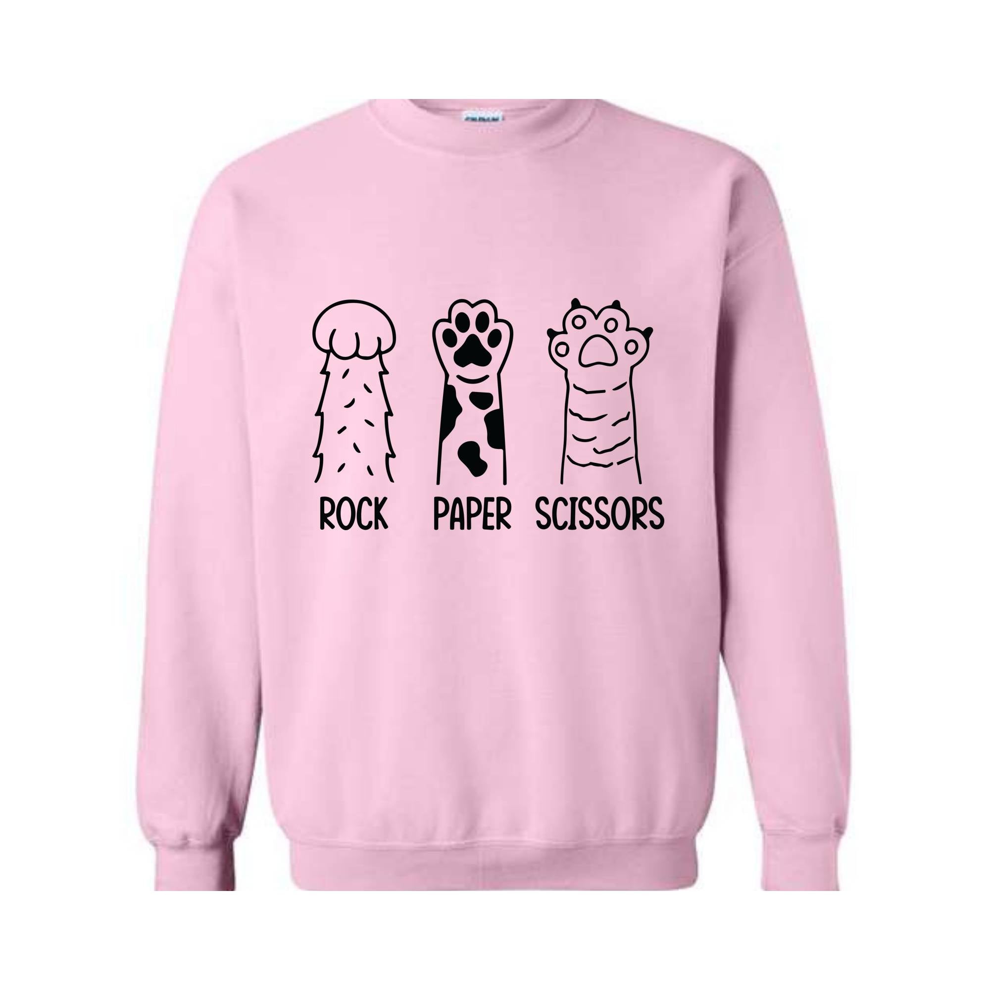 Rock Paper Scissors Sweatshirt, Funny Cat Paw sweatshirt, Gifts for Cat Lovers, Cat Owners sweatshirt, Cat Paws Sweatshirt