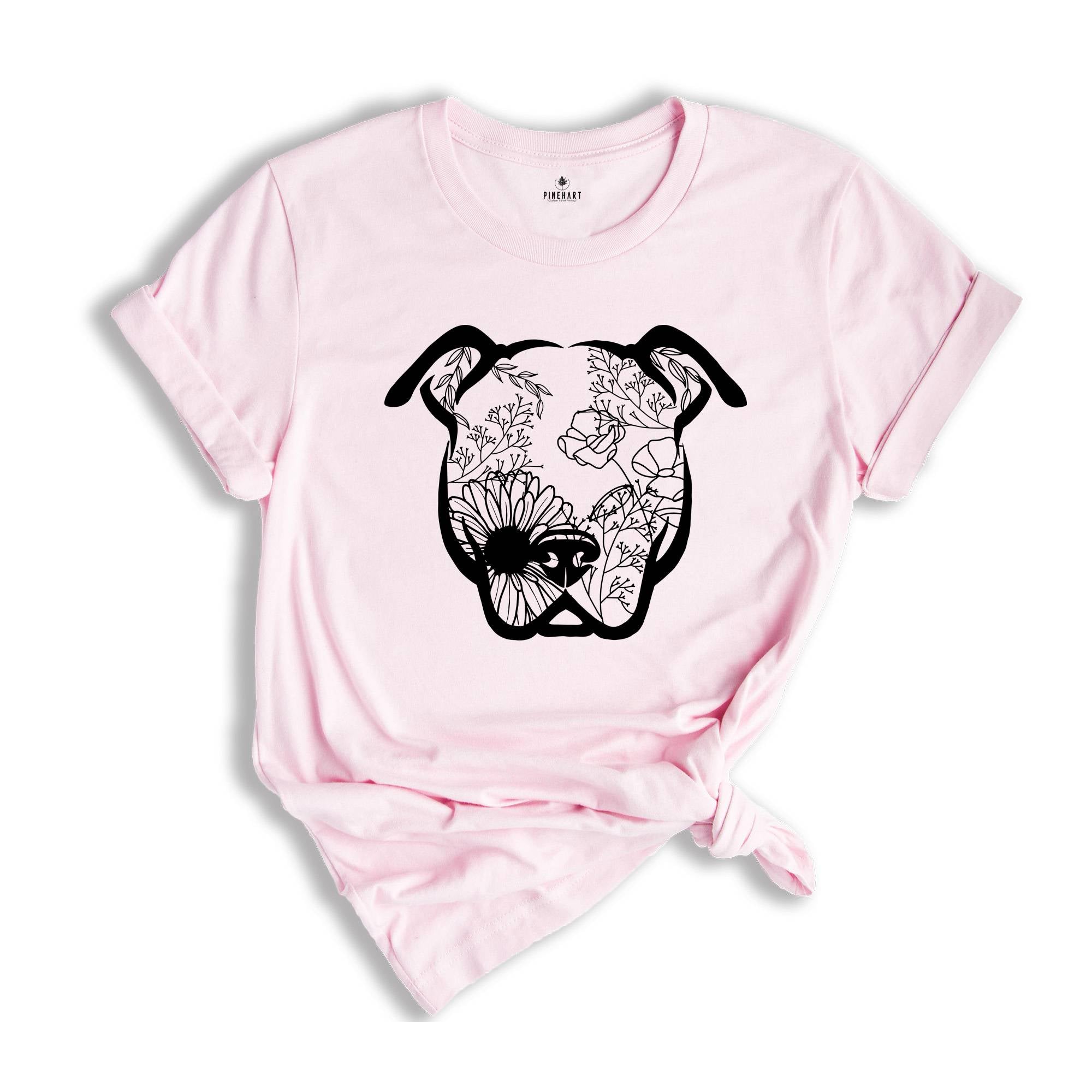 Floral Pitbull Shirt, Pitbull Mom Tee, Pitbull Mama Gift, Cute Pitbull Tee, Dog Mom Gift, Dog Shirt, Dog Lover Gift