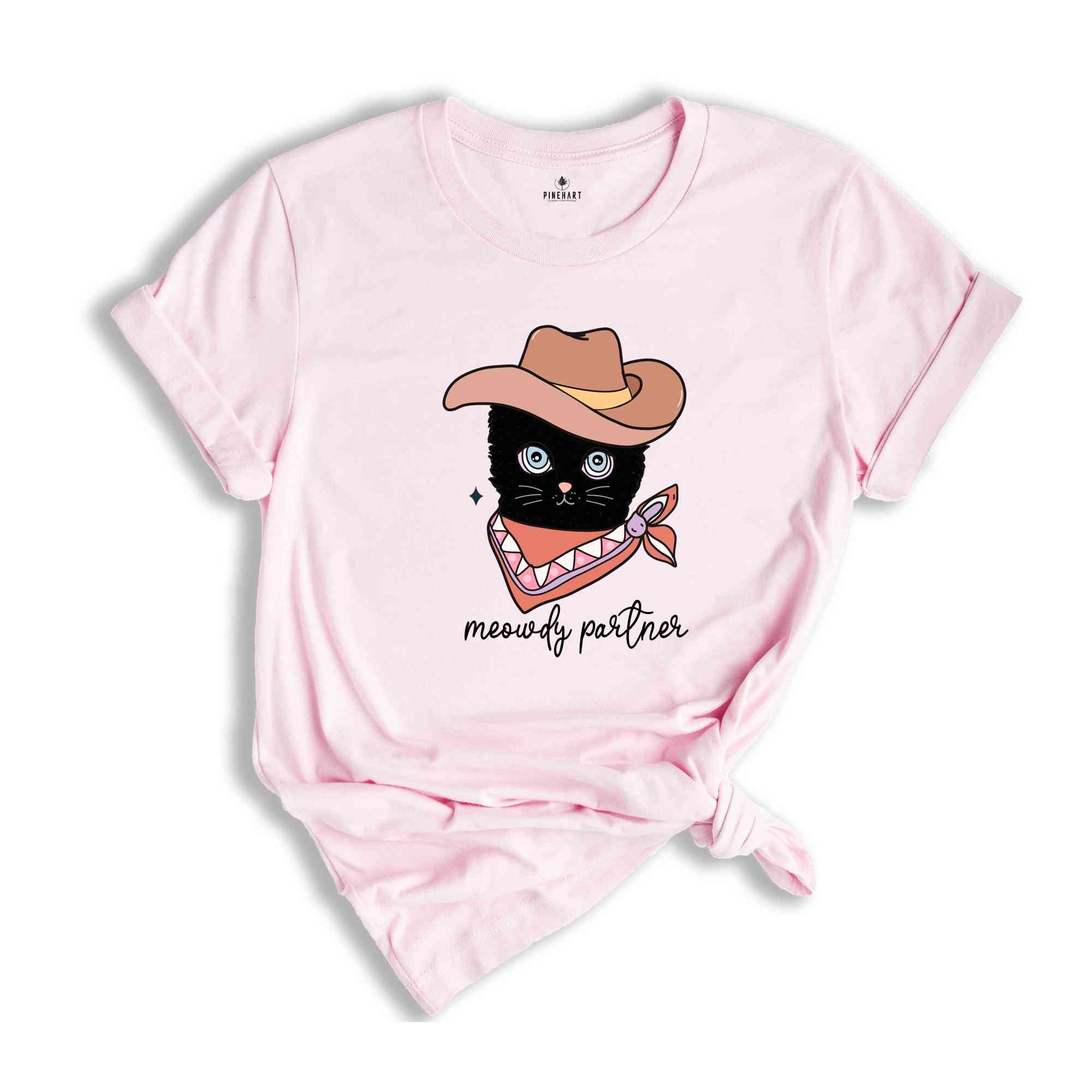 Meowdy Partner Shirt, Funny Cat Lover Shirt, Cat Shirts, Cat Meme Shirts, Black Cat Shirts, Cowboy Cat Shirt