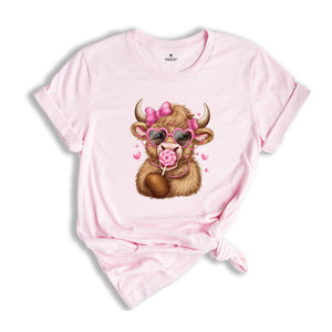 Valentine's Highland Cow Shirt, Howdy Valentine Coquette Shirt, Valentines Shirt, Valentine's Day Shirt, Bow Cow Shirt, Cow Shirt