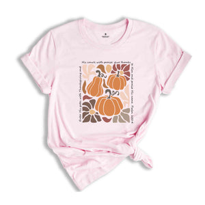 Floral Pumpkin Thanksgiving Shirt, Gift For Christians, Bible Verse Thanksgiving Shirt, Boho Christian Shirt, Autumn Season Tee