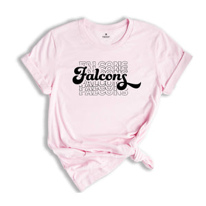 Introducing the Falcons Team Mascot Shirt, the perfect addition to any fan's wardrobe. This Falcons Team Shirt is designed to showcase your