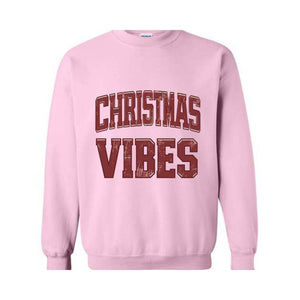 Christmas Vibes Christmas Sweatshirt, Retro Christmas Sweatshirt, Womens Christmas Sweatshirt, Holiday Sweater