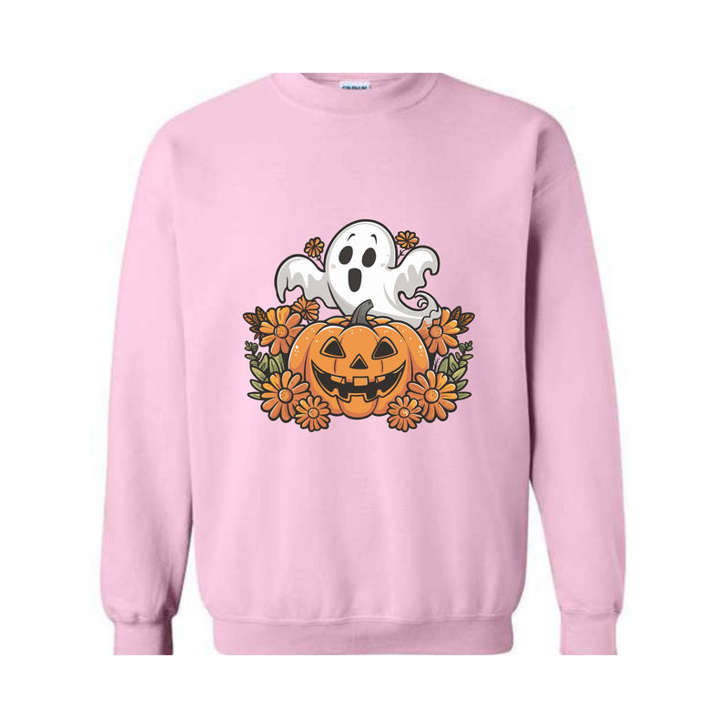 Floral Ghost Sweatshirt, Floral Ghost Shirt, Halloween Ghost Sweatshirt, Flower Halloween Shirt, Vintage Retro Sweatshirt, Fall Sweater