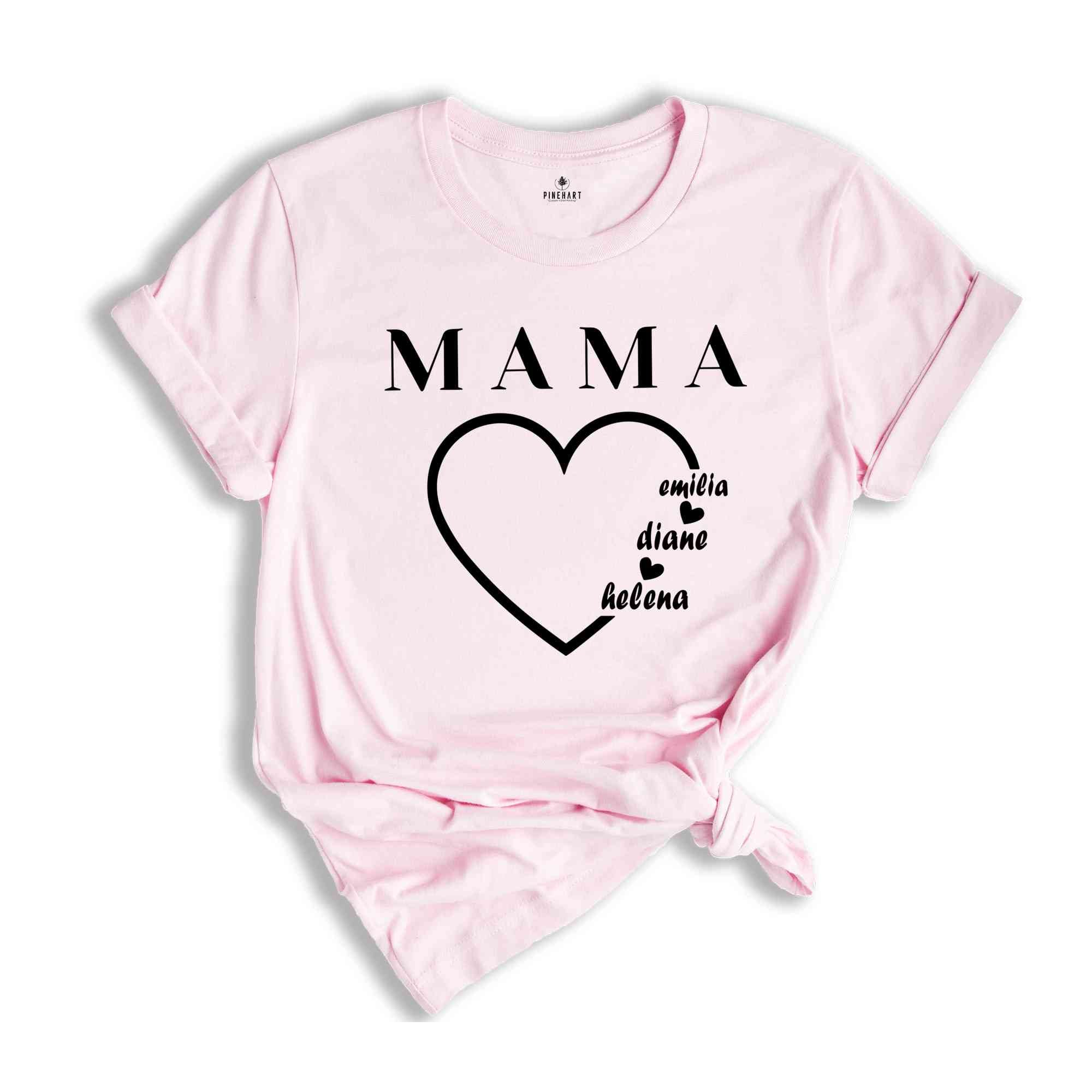 Mom Shirt With Names ,Custom Mama Shirt, Mother's Day Shirt, Custom Kid's Names, Gift For Mom, Personalized Mama Shirt