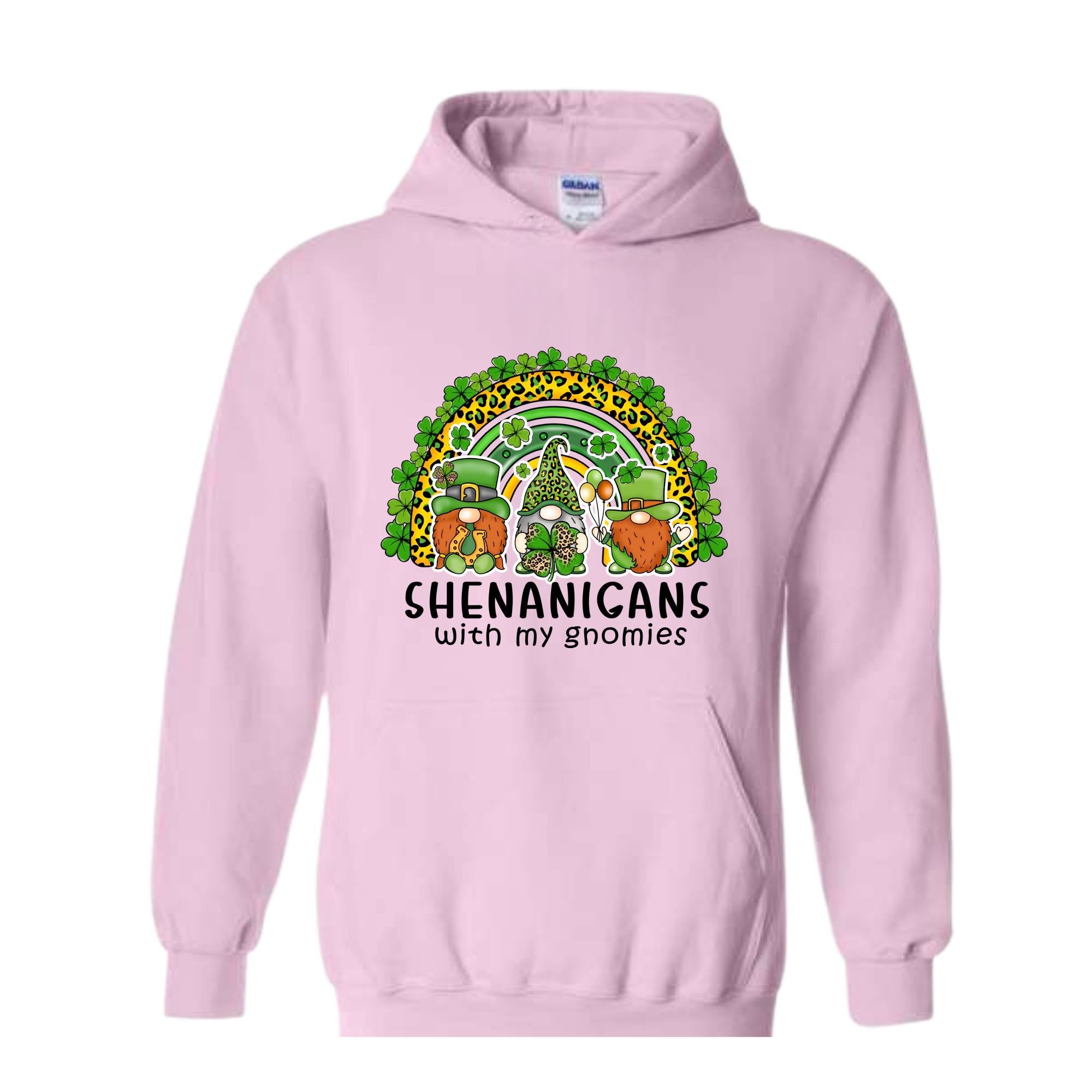 Shenanigans With My Gnomies Hoodie, St. Patricks Day Hoodie, Lucky Hoodie, Gnome Hoodie, Boho Rainbow Hoodie