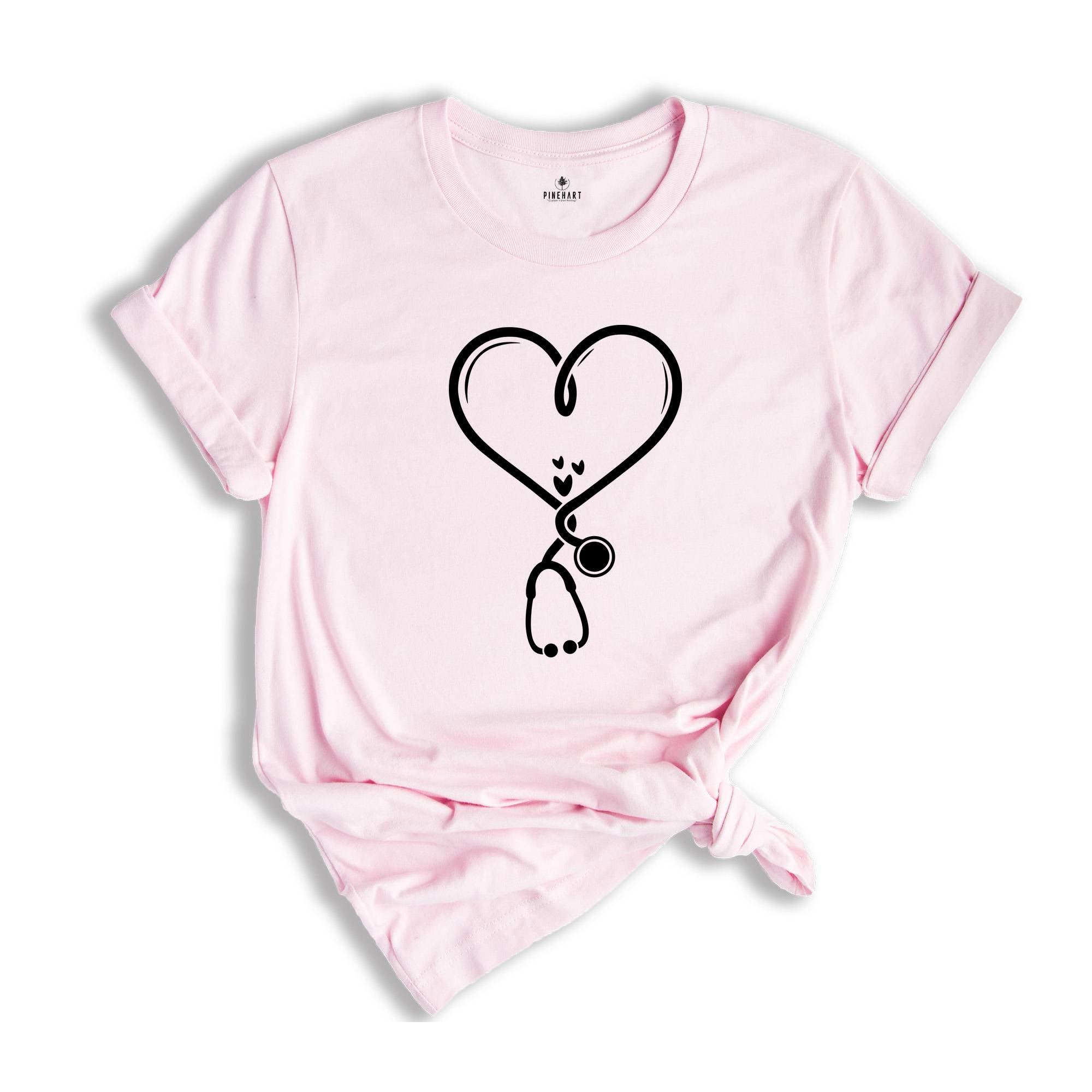 Heart Stethoscope Shirt, Valentine Nurse Tee, Valentine Doctor T-Shirt, Heart Stethoscope, Valentine Day Nurse Gift