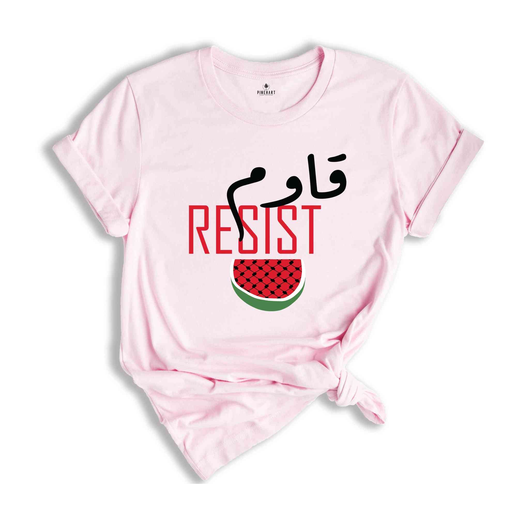 Resist T-Shirt, Stand With Palestine Tee, Stop The Genocide Shirt, Support Palestine Shirt, Free Gaza Tee, Watermelon Palestine Shirt