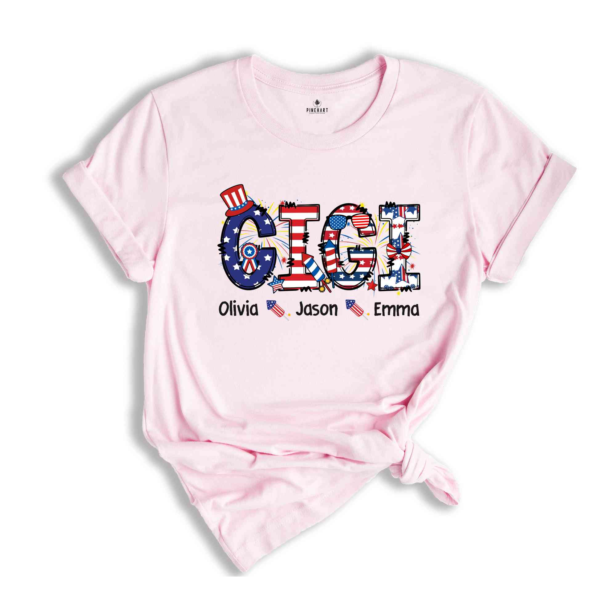 Custom Gigi Shirt, Custom 4th Of July Shirt, Independence Day Shirt, Gift For Gigi, Personalized Gigi Shirt, Republican Shirt, Custom Names