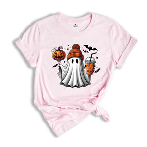 Ghost Coffee Halloween Shirt, Coffee Shirt, Pumpkin Shirt, Pumpkin Head, Boo Shirt, Spooky Season Shirt, Halloween Gift, Cute Halloween