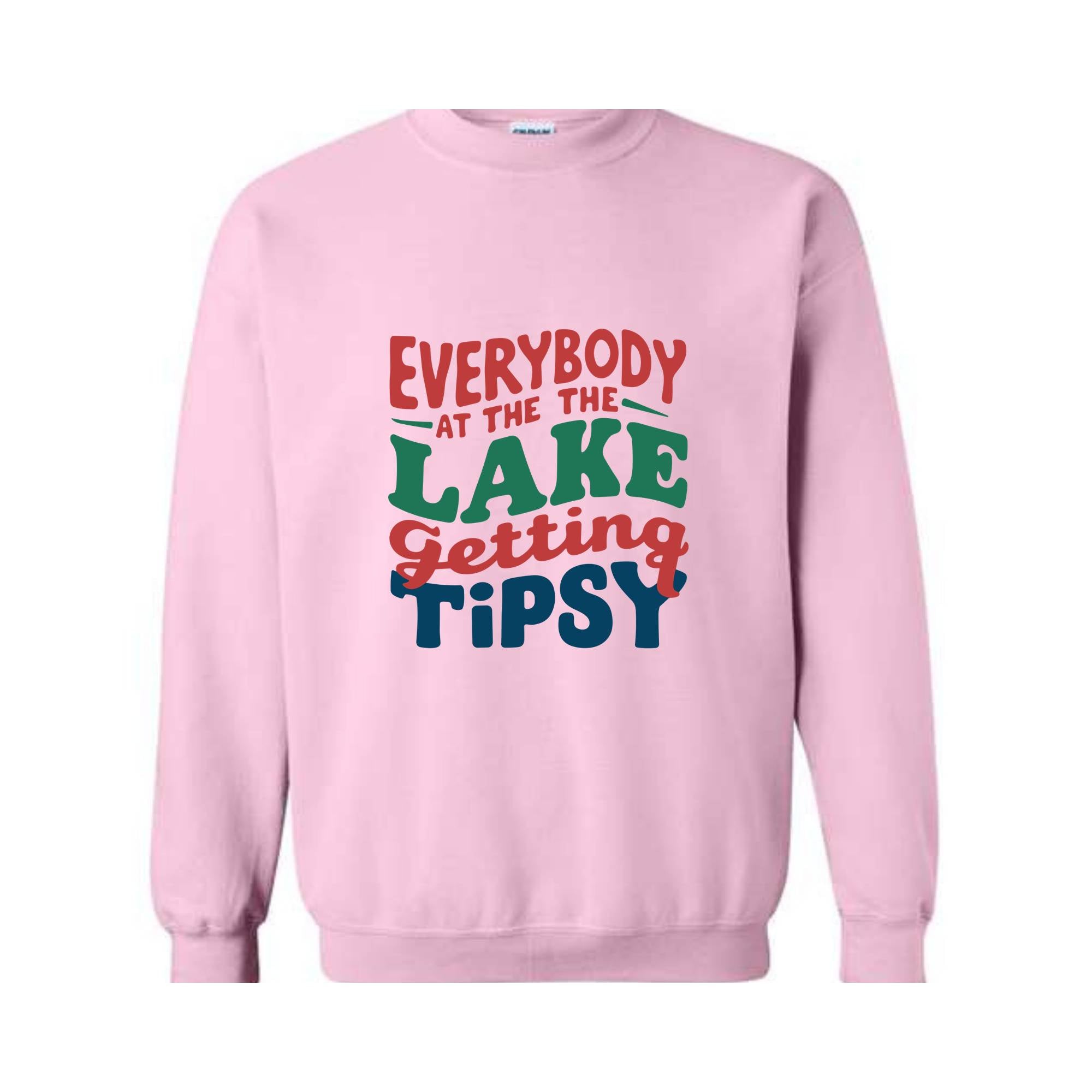 Everybody At The Lake Getting Tipsy Sweatshirt, Women's Lake Party Sweater, Girls Summer Camp Hoodie, Lake Camping Sweatshirt