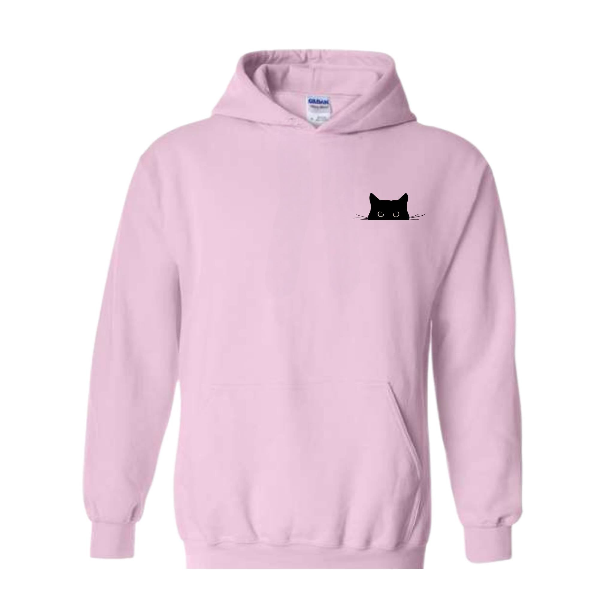 Cat Sweatshirt, Cute Cat Hoodie, Black Cat Shirt, Cat Peeking T-Shirt, Womens Funny Sweatshirt, Gift for Cats Lover, Cat Mom Tee