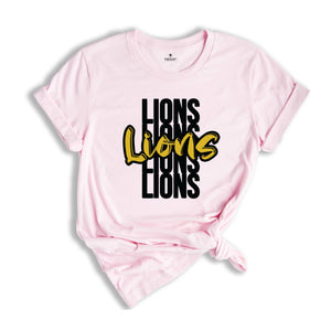 Team Mascot T-Shirt, Lions Team Shirt, Lions Football Shirt, Lions Fan Gift, Lions School Tee, Lions School Spirit