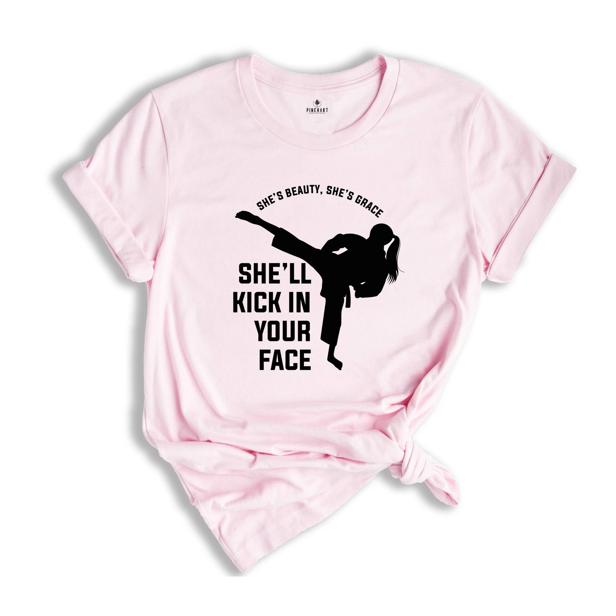 She's Beauty She's Grace Shirt, Karate Girl T Shirt, Karate Fighter Girl Shirt, Karate Lover Tee, Karate Lover Gift, Karate Mom Tee