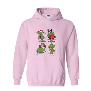 Christmas Dinosaur Hoodie, Dinosaur Hoodie, Christmas Gifts, Dinosaur Lover Hoodie, Fall Hoodie, Christmas Hoodie