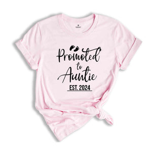 Baby Announcement, Promoted to Auntie, Promoted to Uncle Est. 2024, New Aunt Shirt, New Uncle Shirt, Pregnancy Reveal, Baby Reveal Shirts