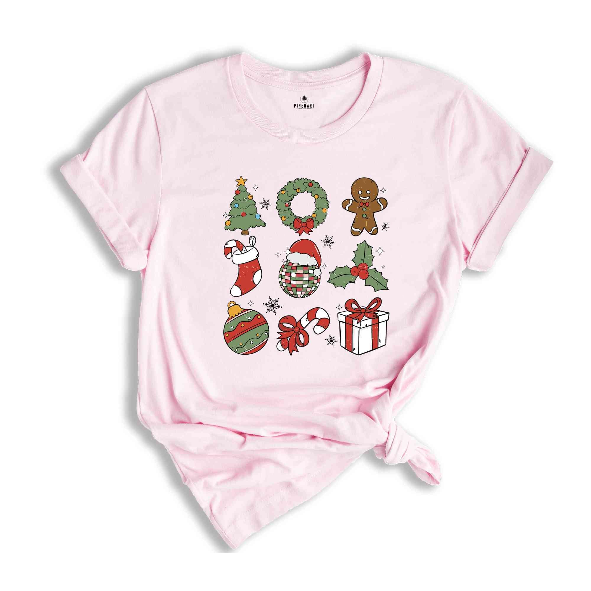 Groovy Christmas Elements Shirt, Retro Christmas Shirt, Santa Claus Shirt, Christmas Candy Shirt, Christmas Gift