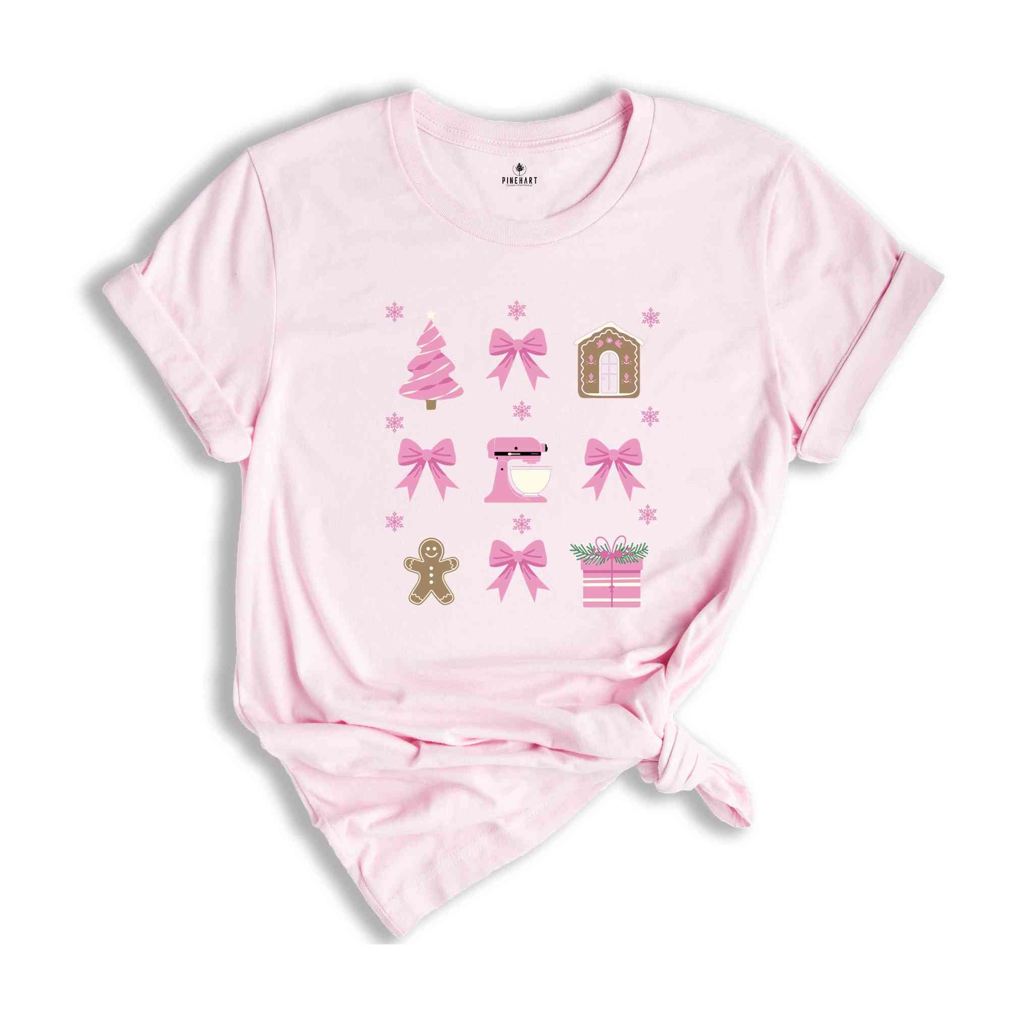 Pink Christmas Cookie Shirt, Bow Baking Shirt, Baker Shirts, Baking Gifts, Cookie Shirt, Baking Gifts, Baking Lover Shirt