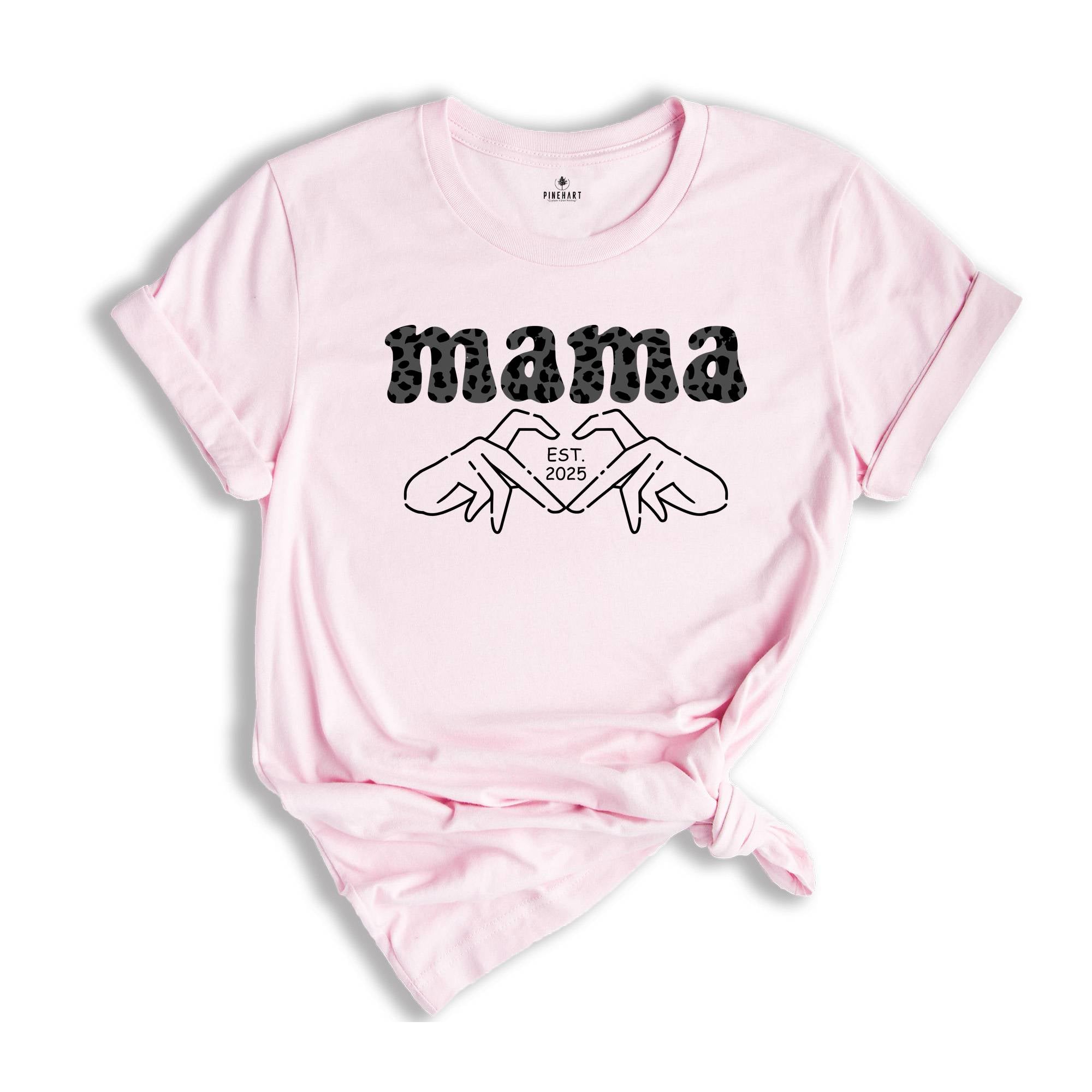 Custom Mama Shirt, Mothers Day Shirt, Mom Shirt, Personalized Mothers Day Gift, Gift For Mom, Single Mom Shirt, Finger Heart Shirt