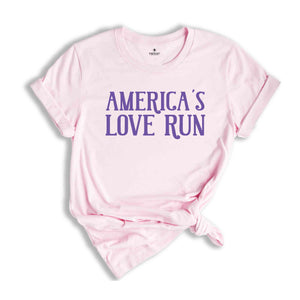 America's Love Run Shirt, Running Event Shirt, Charity Race Gear, Marathon Shirt, Heart Health Shirt, Patriotic Run Shirt, USA Love Run Gea