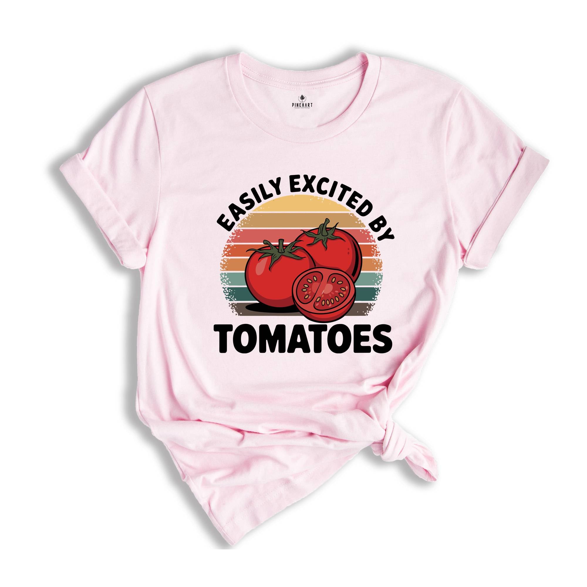 Easily Excited By Tomatoes Shirt, Tomato Gifts, Funny Tomato Shirt, Tomato Farm Shirt, Tomato Fruit Shirt, Tomato Shirt, Tomato Day