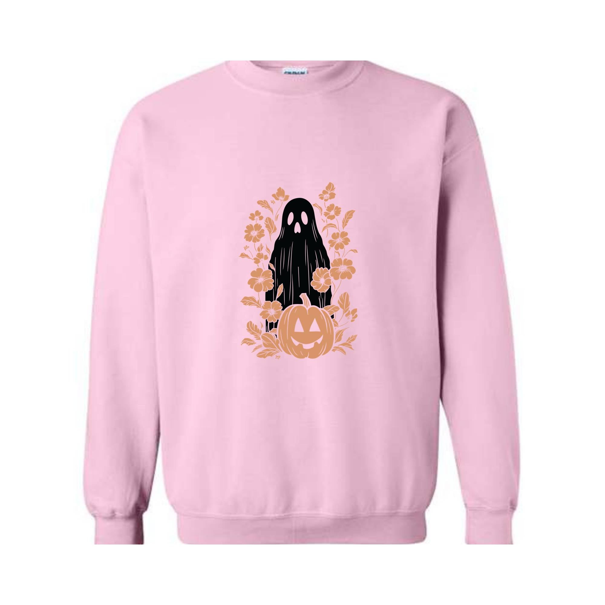 Floral Ghost Halloween Sweatshirt, Halloween Autumn Hoodie, Pumpkin Hoodie, Ghost Sweatshirt, Halloween Gifts