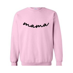 Custom Mama Sweatshirt with Kid Name on Sleeve, Personalized Mom Sweatshirt, Minimalist Momma Sweater, Gift for Mothers Day, Mama Crewneck