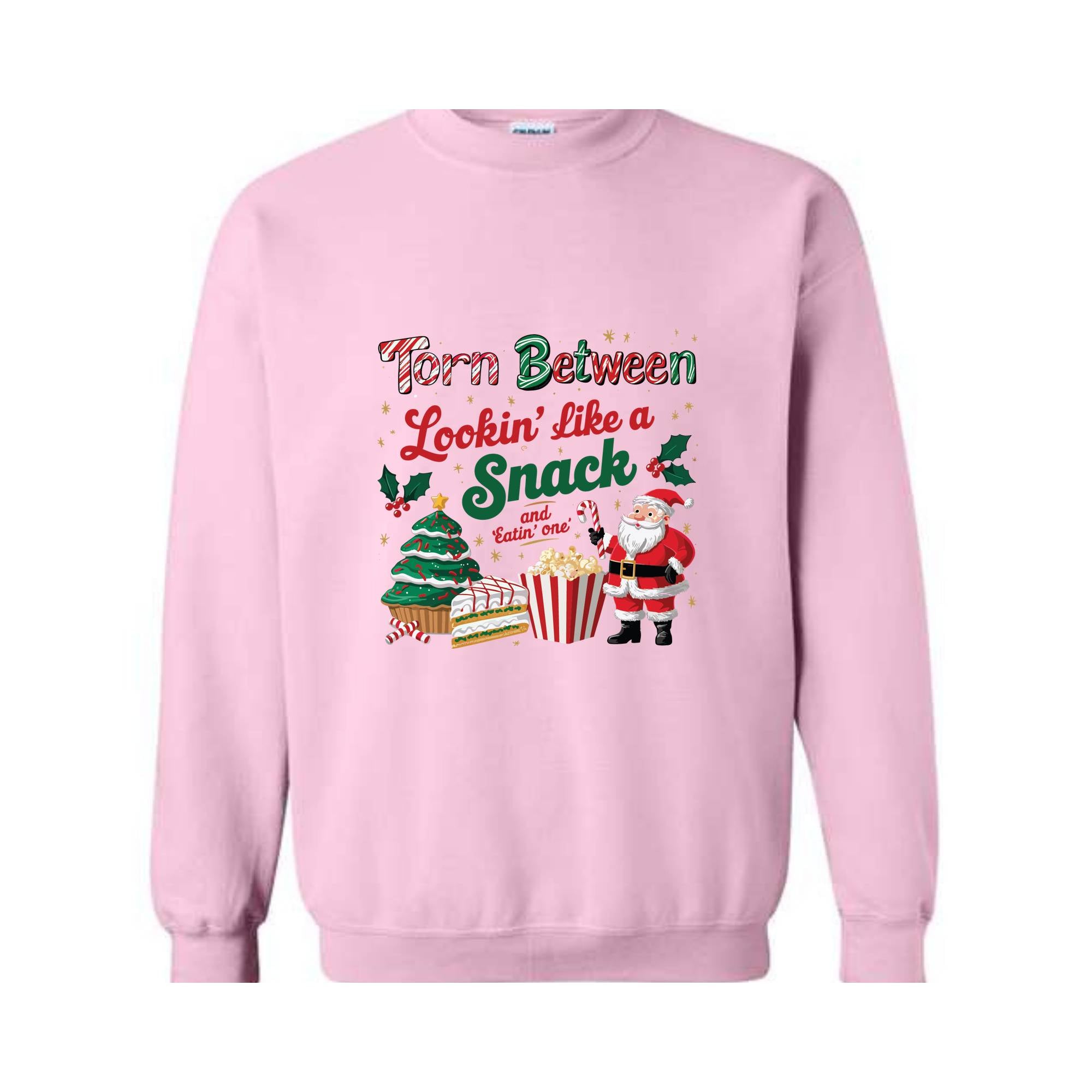 Torn Between Looking Like A Snack Or Eating One Sweatshirt, Christmas Shirt, Funny Christmas Gift Sweatshirt,Gym Workout Hoodie