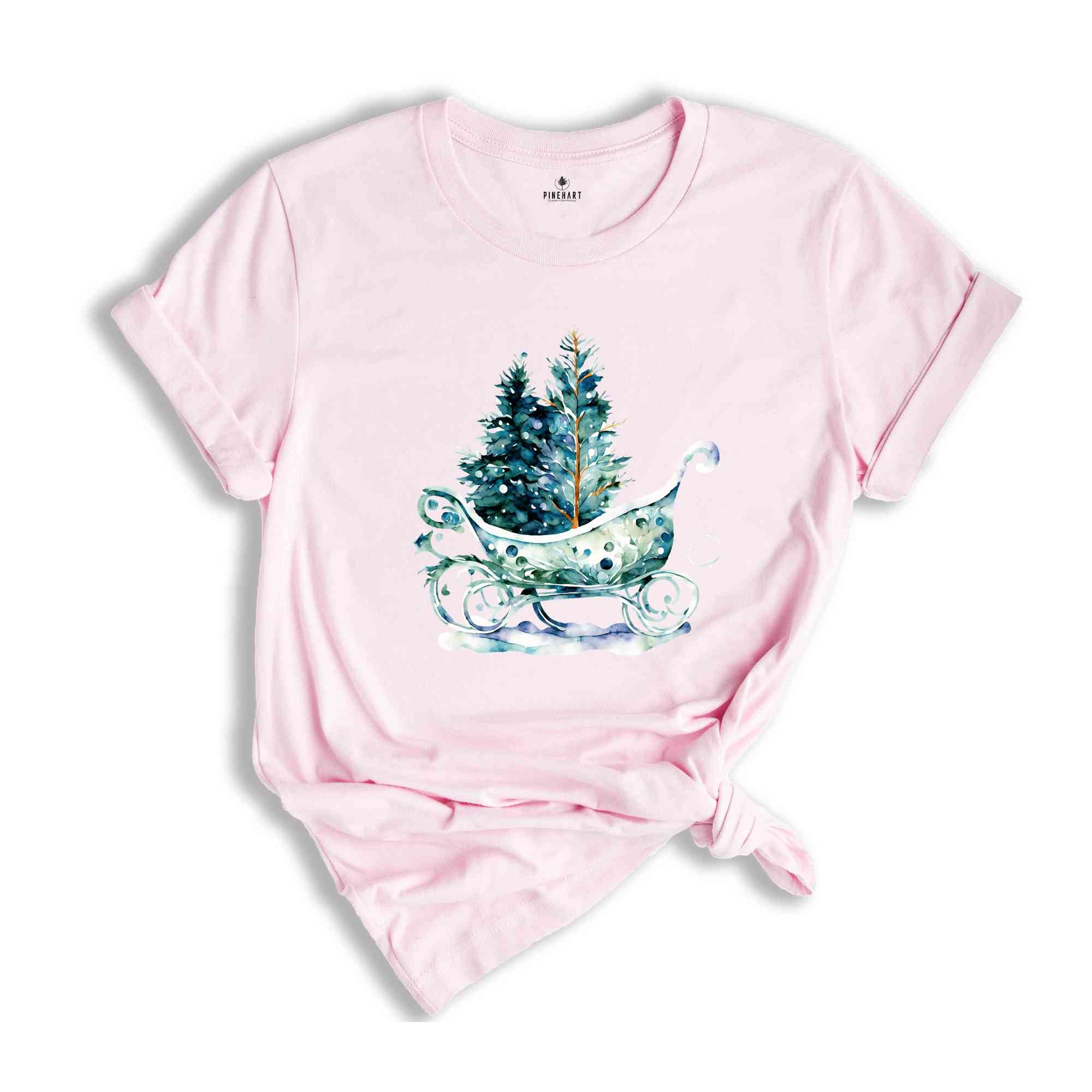 Christmas Sleigh T-shirt, Christmas Shirt, Winter Shirt, Christmas Tree Shirt, Christmas Gifts, Christmas Season Shirt