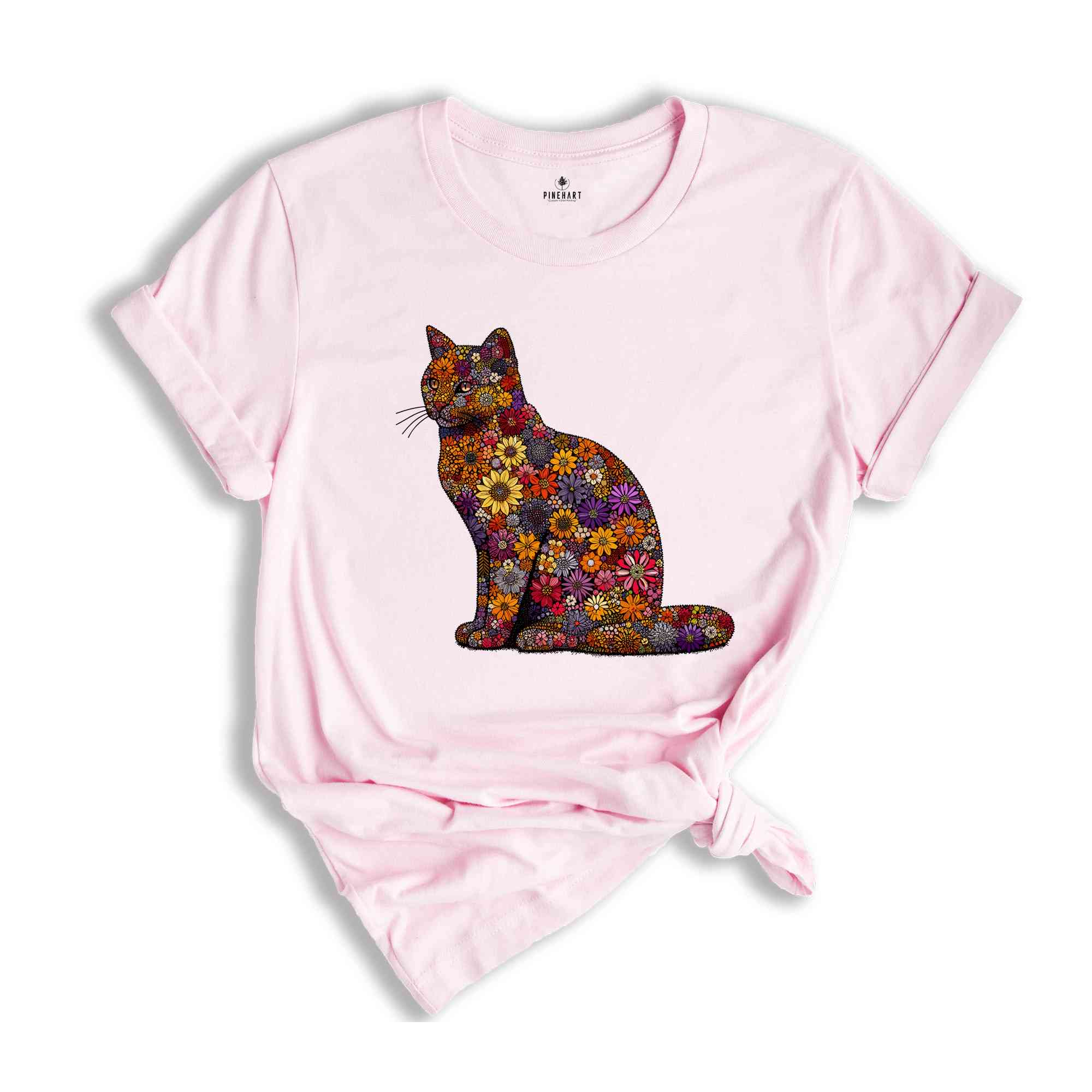 Cat Mom Shirt, Floral Cat Shirt, Floral Cat Tee, Cat Lover Shirt, Animal Lover Tee, Cat Lovers Shirt, Flowers Shirt