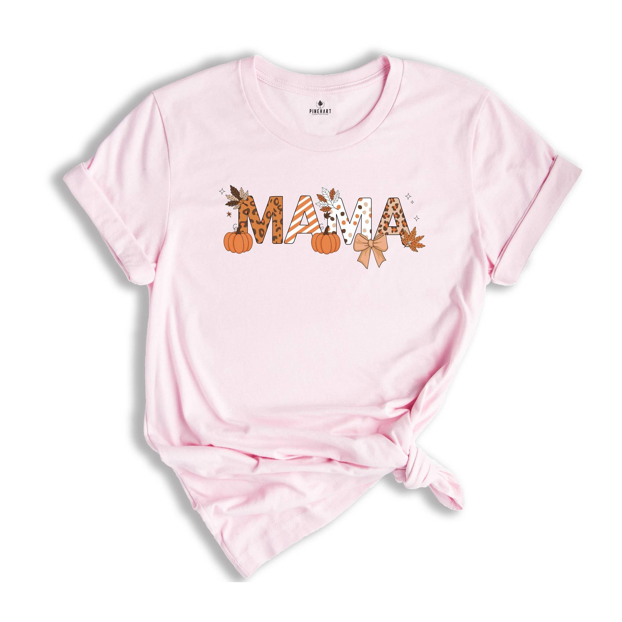 Fall Mama Coquette Pumpkin Shirt, Fall Vibes Shirt, Holiday Season Shirt, Mom Fall Gifts, Cute Mom Shirt, Thanksgiving Shirt