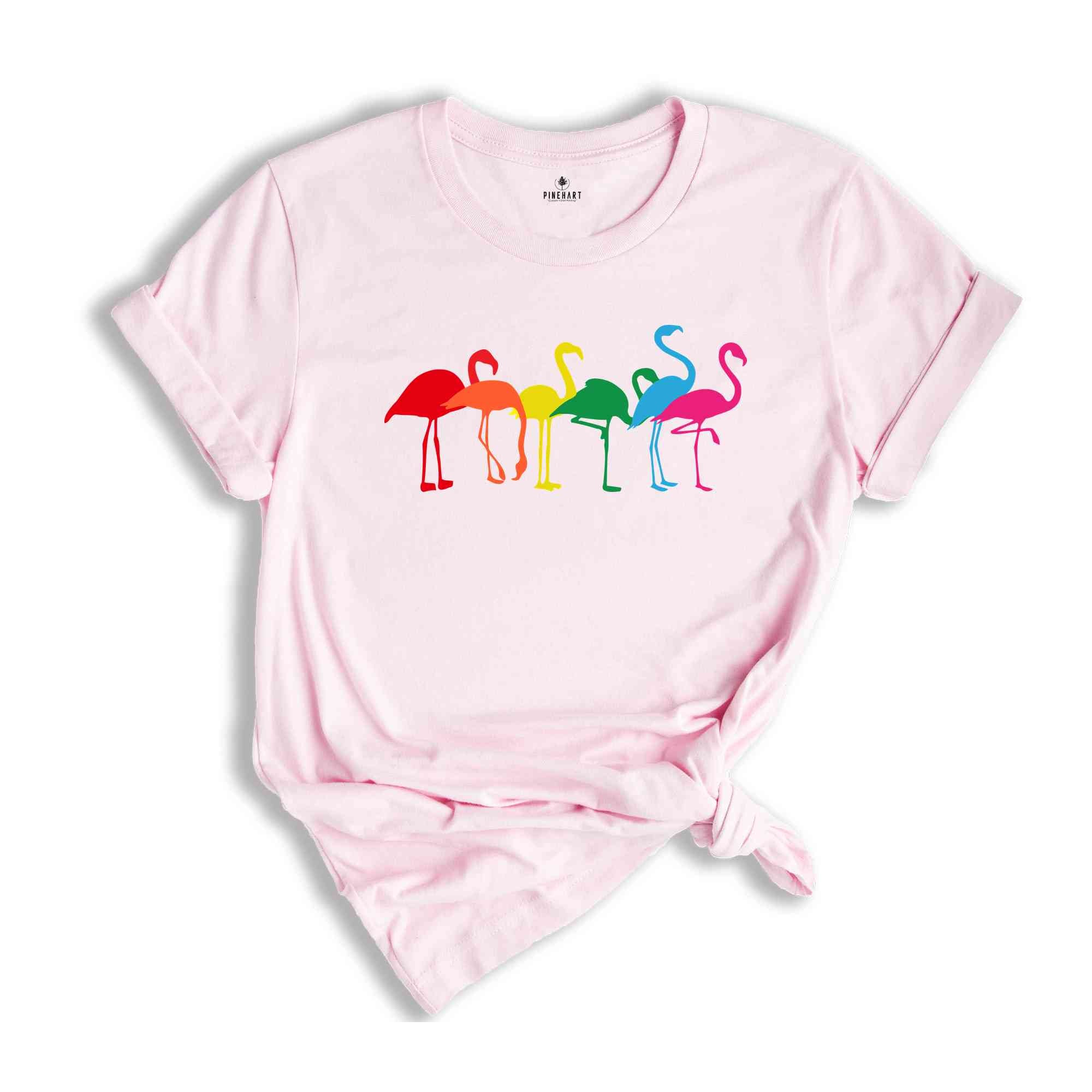 Cute Flamingo Rainbow Shirt, Cute Anime Rainbow Gift, Gay Pride LGBTQ Shirt, Lesbian Gift, Funny LGBT Shirt