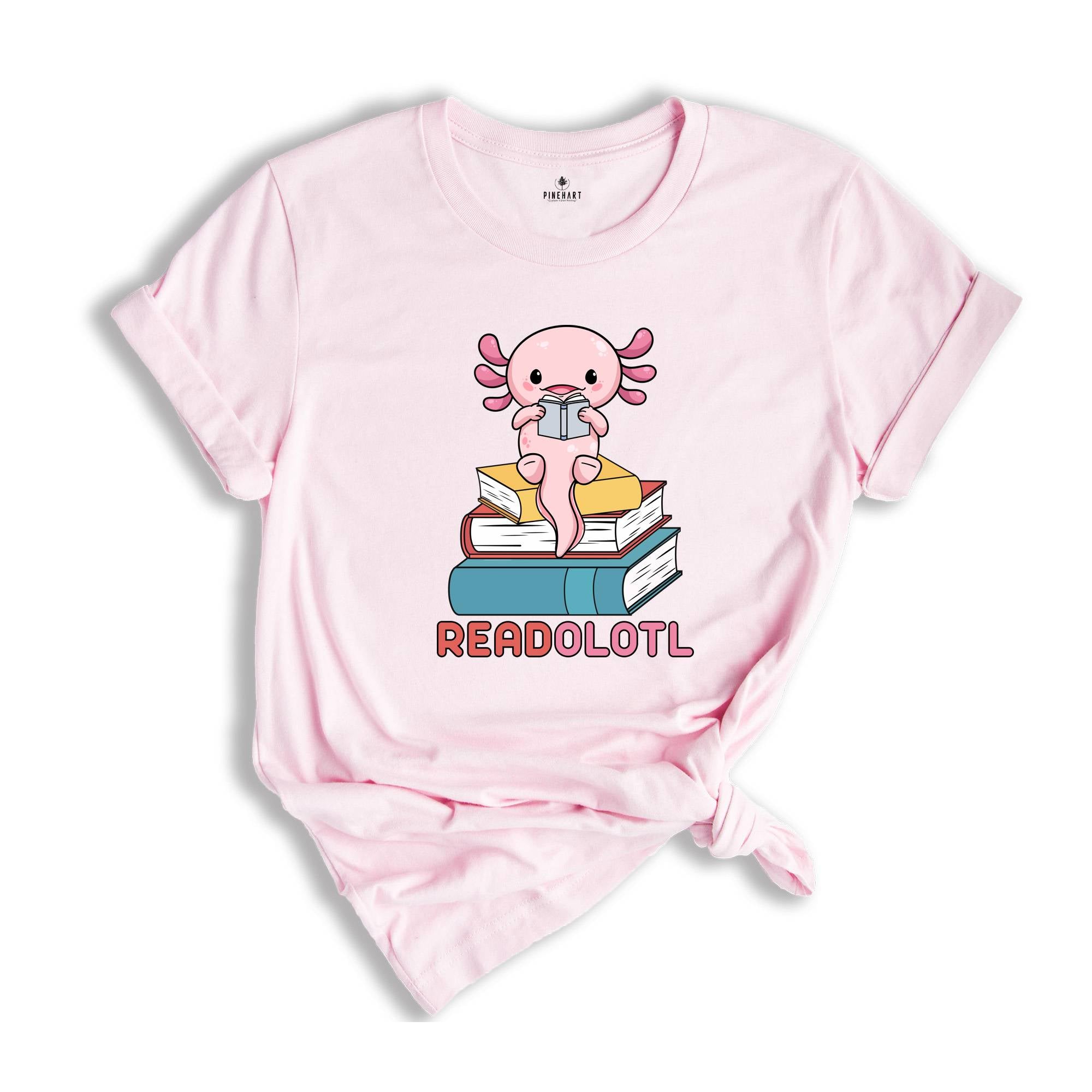 Readolotl Shirt, Book Lover Shirt, Bibliophile Shirt, Cute Reading Shirt, Axolotl Book Shirt, Gift for Librarian, Bookworm Tee