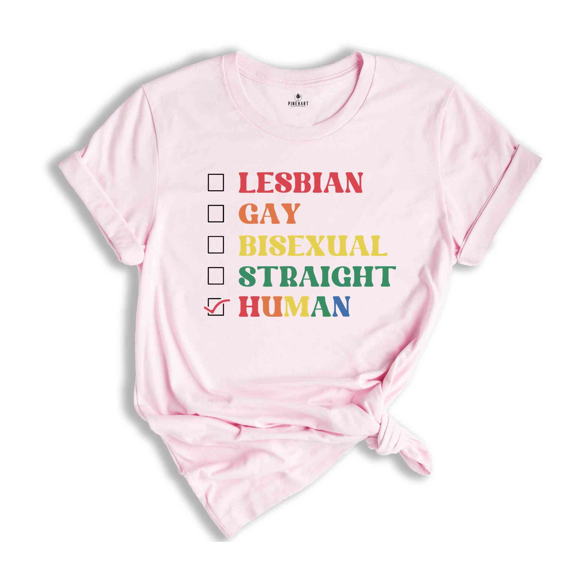 Rainbow Pride Heart Shirt, LGBT Shirt Funny Gift, Pride Shirt Women, Human Rights Awareness Shirt, Gay Pride Month Shirt