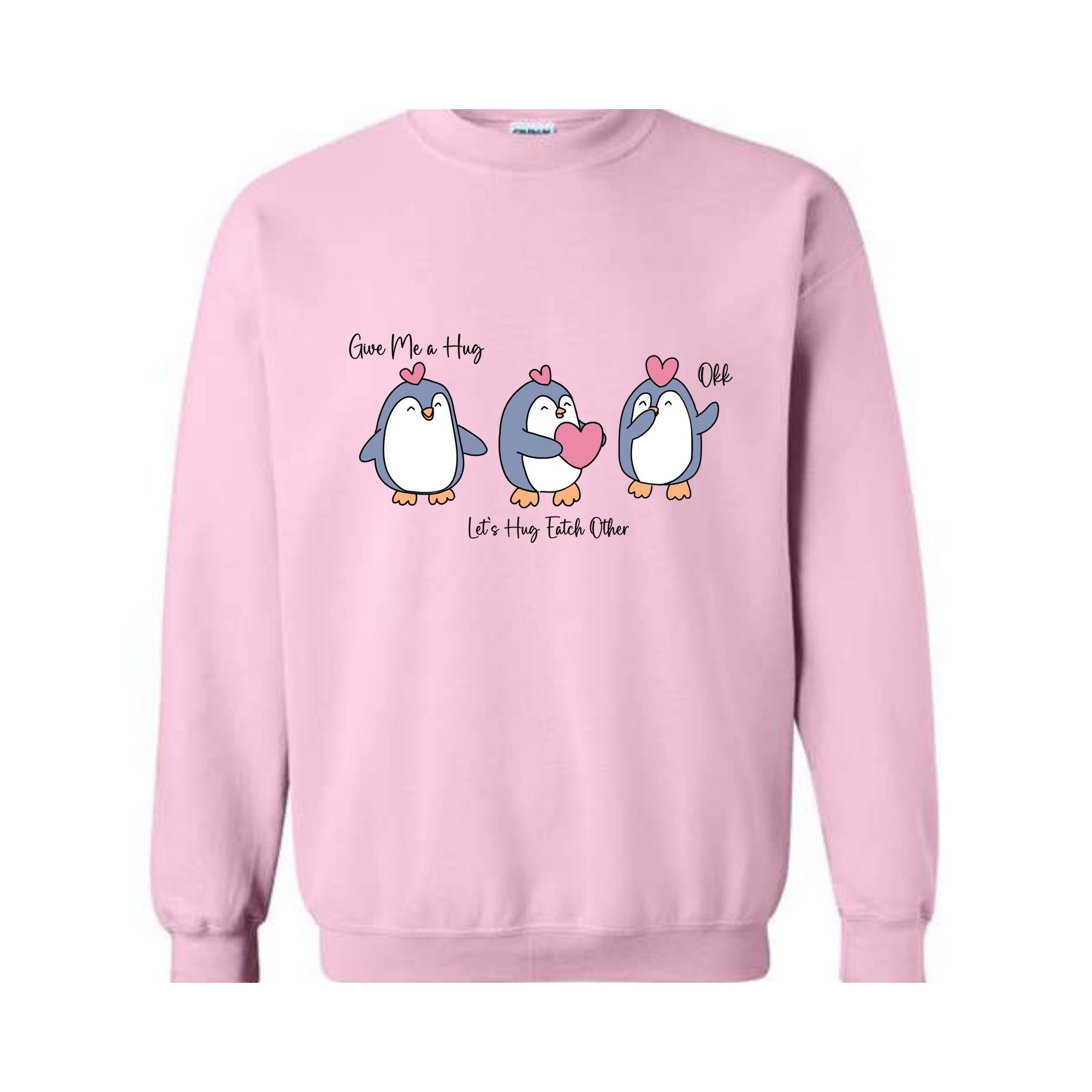 Penguins Sweater, Funny Sweater, Trendy Sweater, Hearts Sweatshirt, Happy Valetine, Funny Valetine, Cute Sweater, Hug Me Sweater