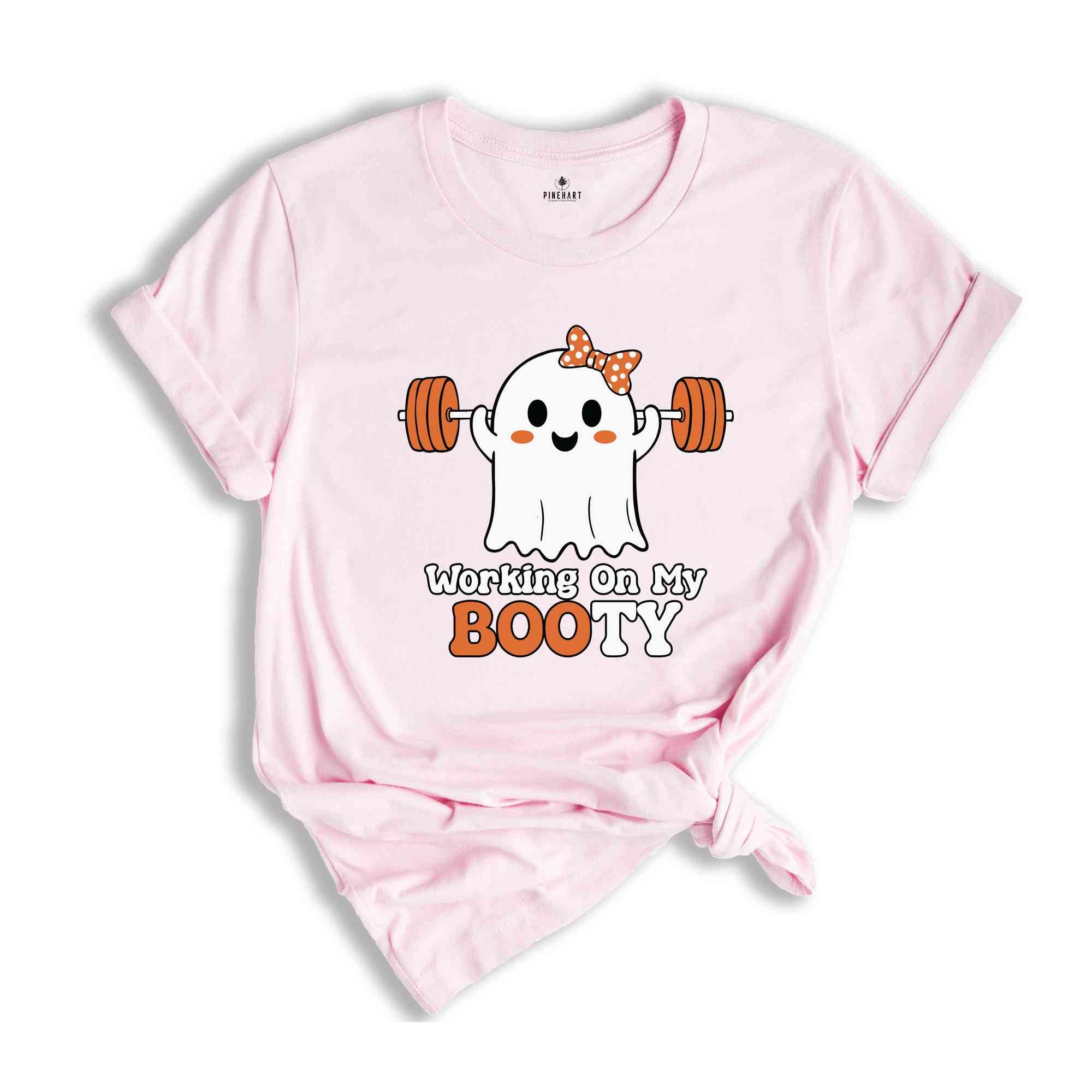 Working On My Booty Shirt, Women Halloween Shirt, Spooky Season Shirt, Cute Halloween Tee, Fitness Shirt, Gym Girl Shirt, Funny Halloween Te