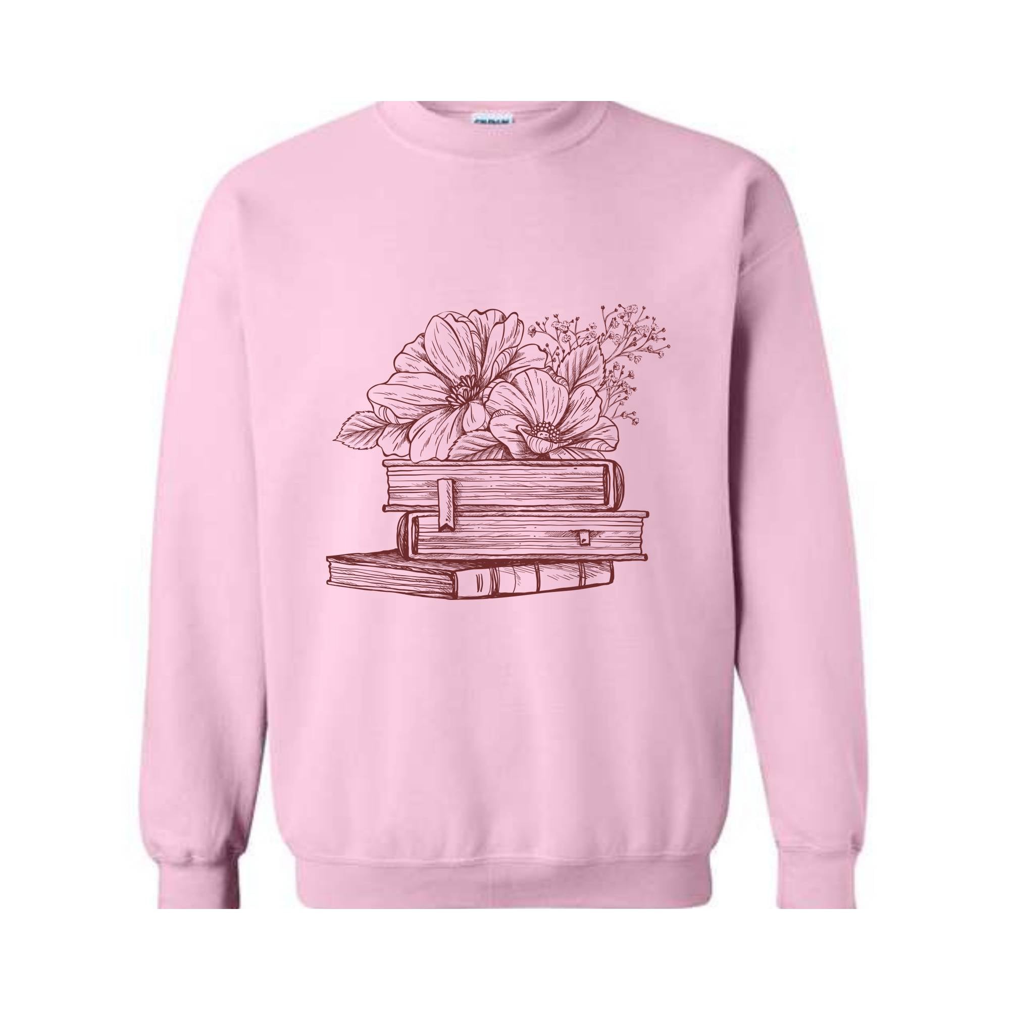 Flowers Book Sweatshirt, Book Club Sweatshirt, Bookworm Sweatshirt, Book Lover Hoodie, Bookish Sweatshirt, Librarian Sweatshirt