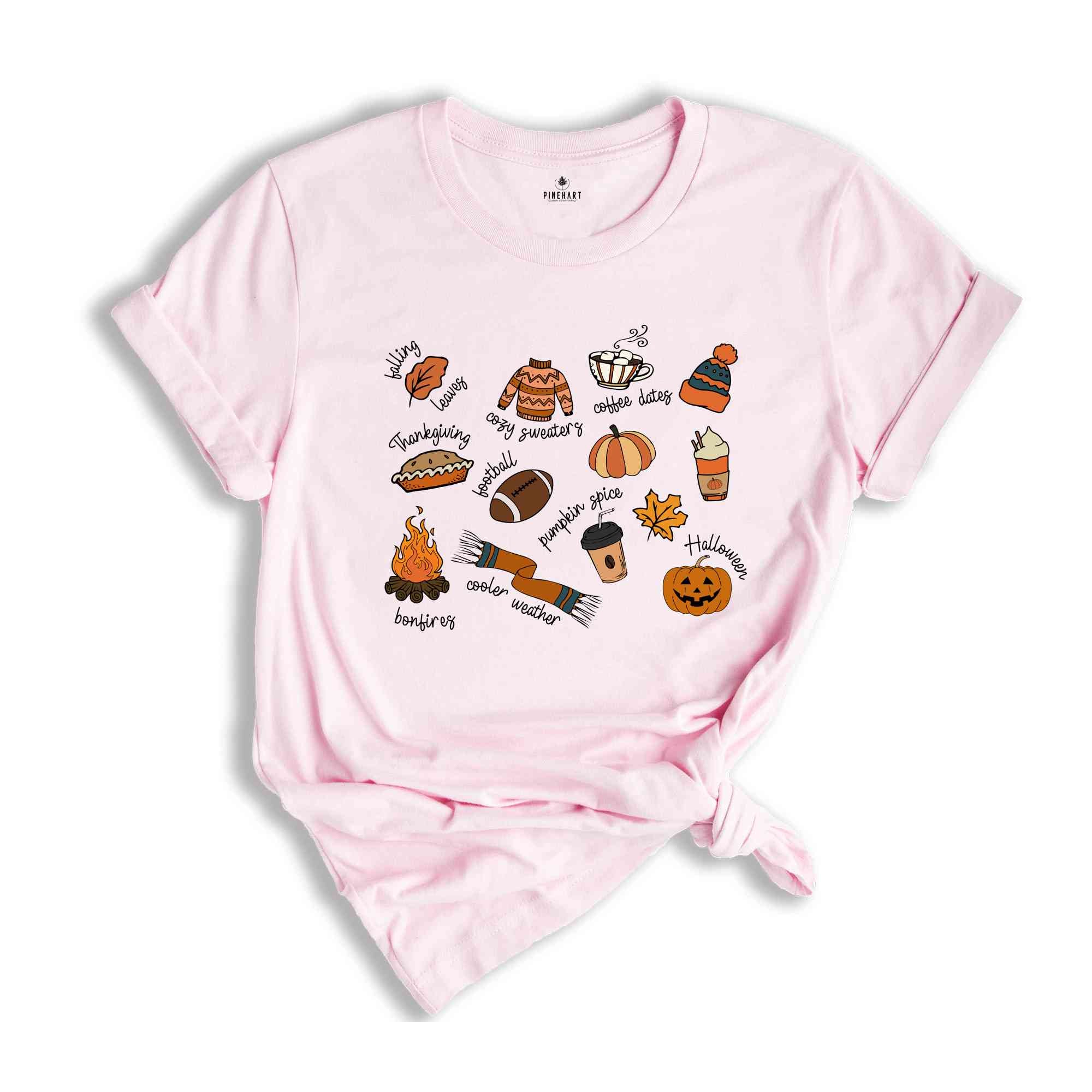 Autumn Doodles Shirt, Autumn Shirt, Cozy Season Shirt, Fall Shirt, Fall Gift, Fall Vibes Shirt, Thankful Shirt, Pumpkin Spice Shirt