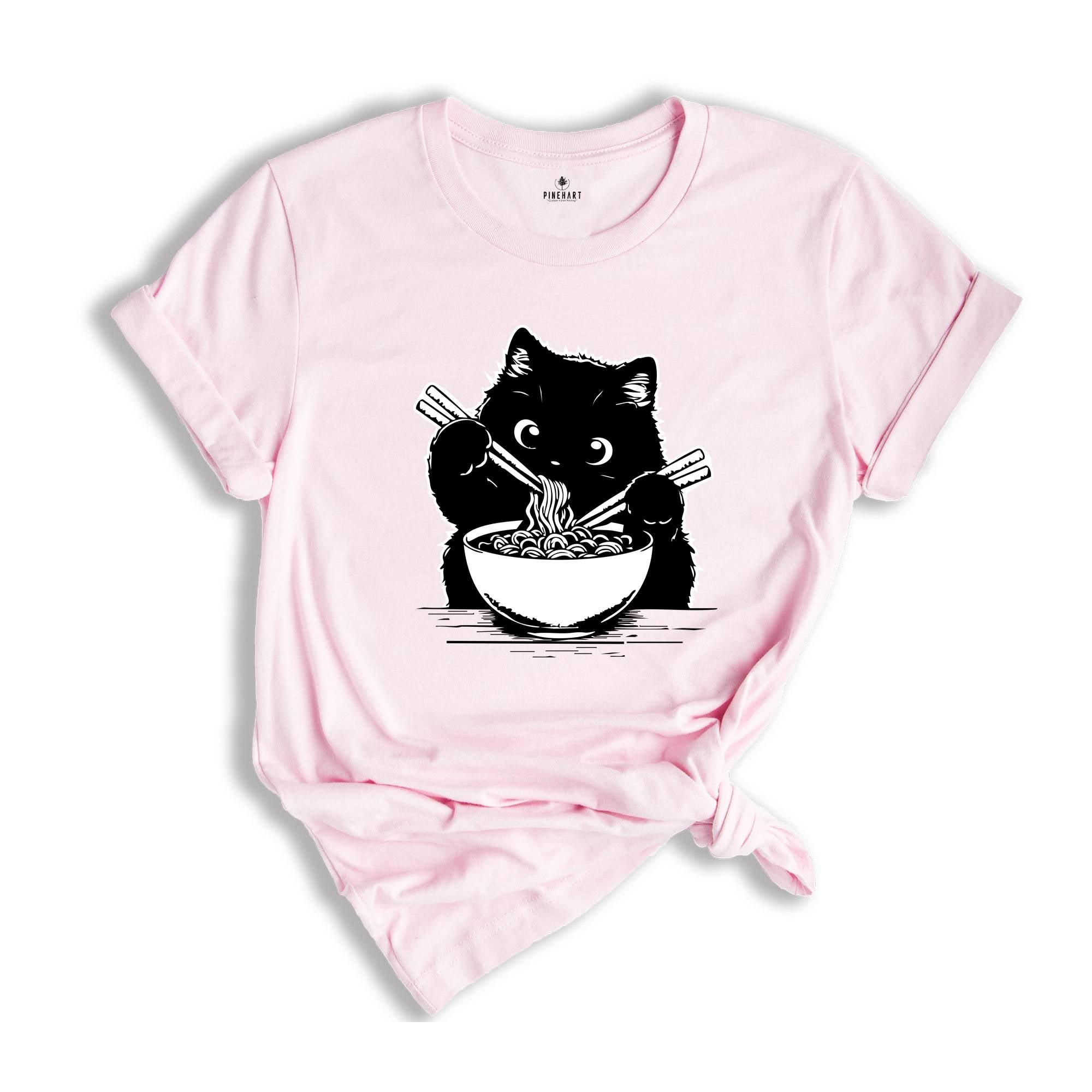 Noodle Cat Shirt, Ramen Cat Shirt, Cat T-Shirt, Cat Mom Shirt, Cat Lover Shirt, Animal Lover Shirt, Cat Lovers Tee, Gift for Mom