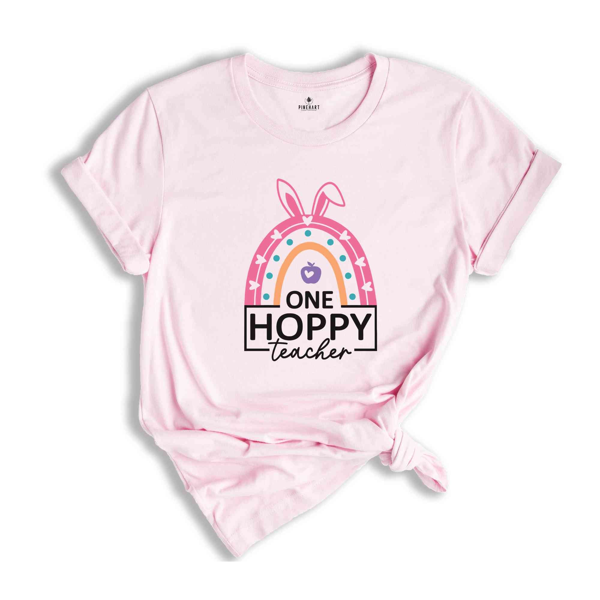 One Hoppy Teacher, Teacher Bunny Shirt, Cute Easter Shirt, Easter Day Shirt, Teacher Appreciation, Gift For Teacher, Teacher Easter Gift