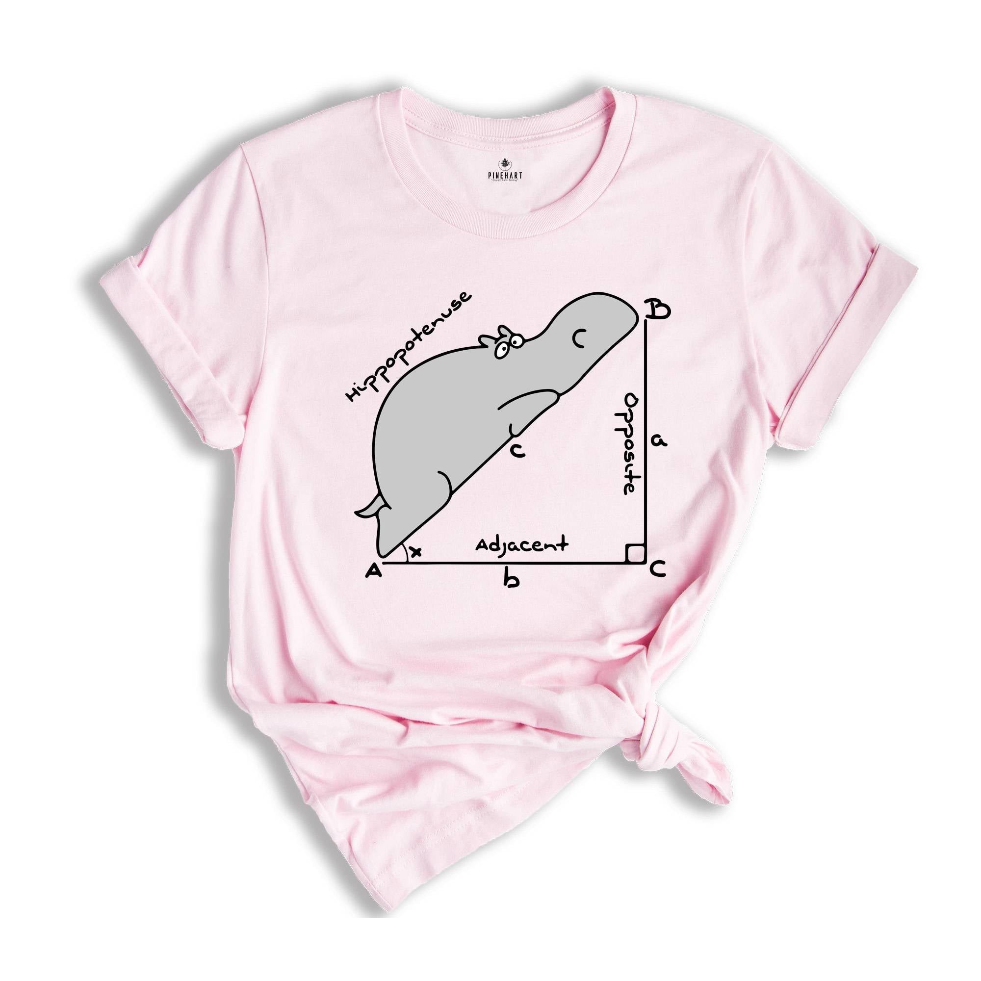 Funny Hippopotenuse Shirt, Geometry Teacher Gift, Funny Math T-Shirt, Teacher Shirt, Math Teacher Shirt, Hippopotamus Tee