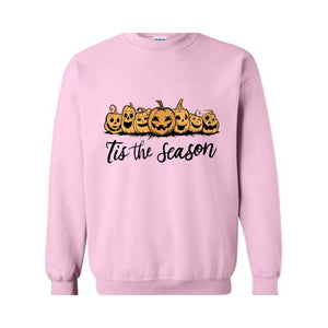 Tis The Season Halloween Sweatshirt,Halloween Sweatshirt,Spooky Season,Coffee Shirt, Halloween Gift, Halloween Fall