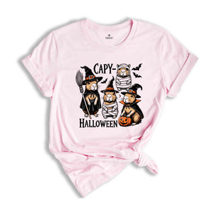 Capy Halloween Shirt, Capybara Halloween Shirt, Cute Halloween Shirt, Halloween Gift, Spooky Season Shirt, Witch Shirt, Halloween Crewneck