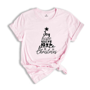 Joy Hope Love Peace Christmas Shirt, Christmas Shirt, Joy Tee, Hope Shirt, Peace Tee, Love Tee, Christmas Shirt, Snowflakes Shirt