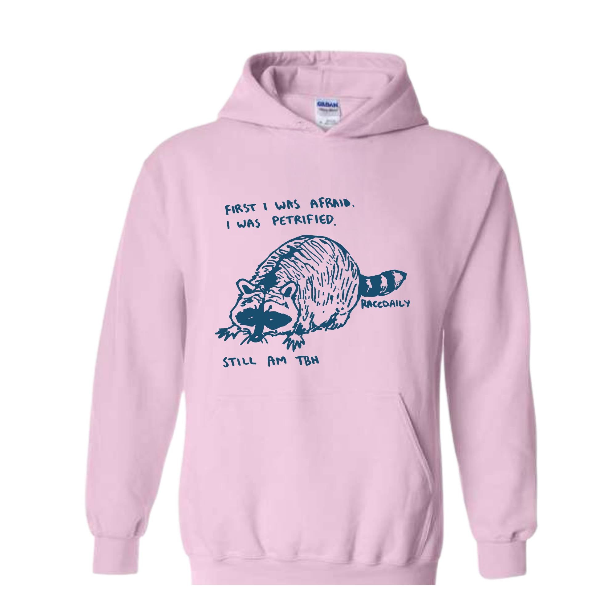 First I Was Afraid I Was Petrified Still I am TBH Hoodie, Raccoon Hoodie, Wildlife Hoodie, Funny Raccoon