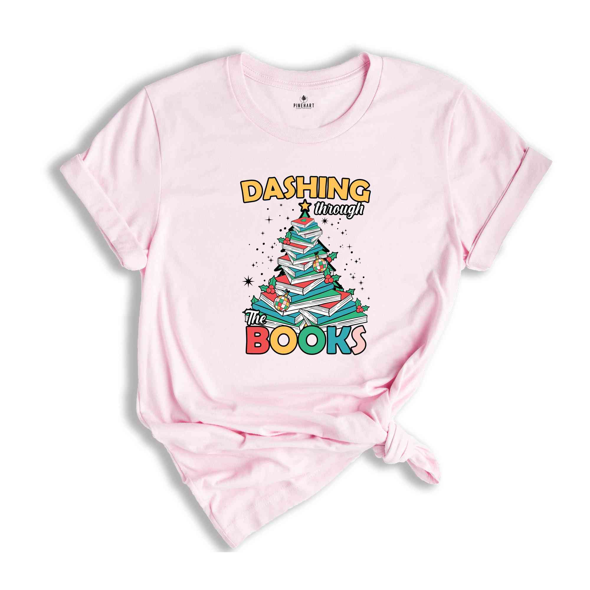 Dashing Through Books Shirt, Reading Christmas Shirt, Christmas Tree Shirt, Bookworm Shirt, Christmas Gift, Librarian Christmas Shirt,